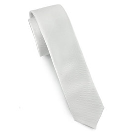 Men's White Slim Tie