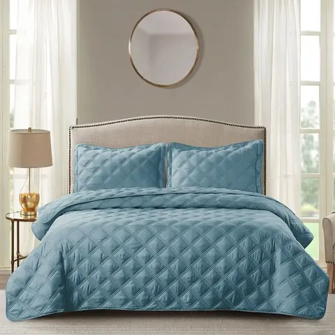 Down Alternative Quilted Oversized Charleston 3 Piece Bedspread Set