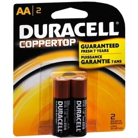 Duracell Coppertop AA Alkaline Batteries 1.5 Volt 2 Each