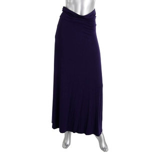 Design History Womens Solid Fold Over Maxi Skirt