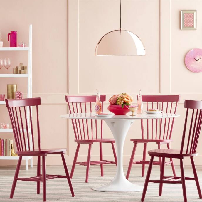 a white table with some valentine themed chairs for sale online at overstock